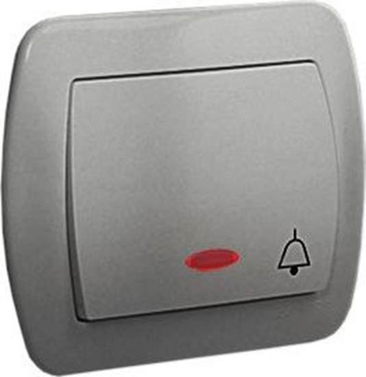 Изображение Kontakt-Simon Przycisk dzwonek Simon Akord pojedynczy z podwietleniem 10AX aluminium (AD1L/26)