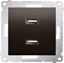 Picture of Kontakt-Simon Simon 54 adowarka 2xUSB 2.1A 5V/DC brz mat (DC2USB.01/46)