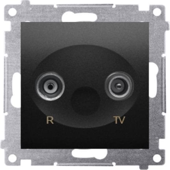 Изображение Kontakt-Simon Simon 54 Gniazdo antenowe R-TV zakoczeniowe do gniazd przelotowych (modu) czarny mat DAZ.01/49