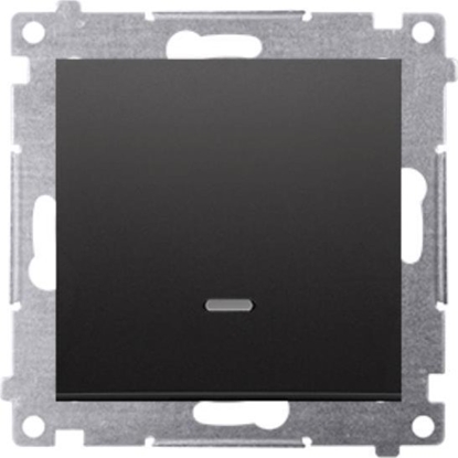 Изображение Kontakt-Simon Simon 54 Przycisk pojedynczy zwierny z podwietleniem LED bez piktogramu (modu) 10AX 250V szybkozcza czarny mat DP1L.01/49