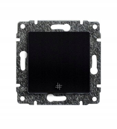 Изображение KOS cznik krzyowy z klawiszem bez ramki matowy czarny 16AX250V 510917
