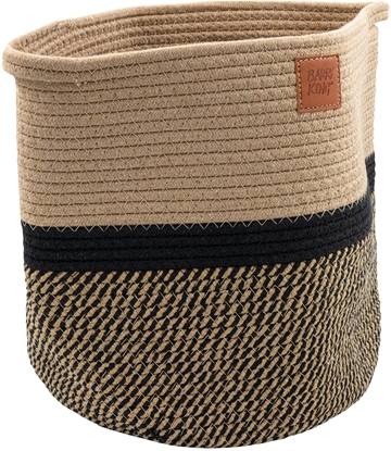 Picture of Kosz na zabawki, dla psa, czarny/ beowy, materia sznurek baweniany, rozmiar 30x30cm