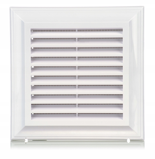 Picture of Kratka wentylacyjna 180x250mm z siatk i konierzem prostoktnym 138x208mm biaa EL250A