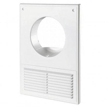 Attēls no Kratka wentylacyjna z siatk 250x180mm i wejciem okrgym fi 100mm biaa MW100AKU