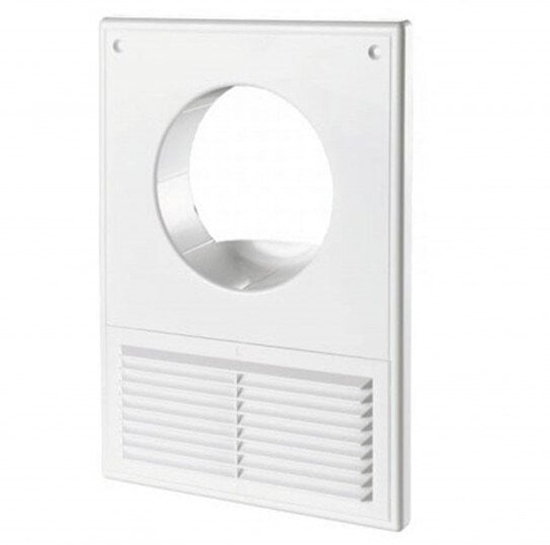 Picture of Kratka wentylacyjna z siatk 250x180mm i wejciem okrgym fi 100mm biaa MW100AKU