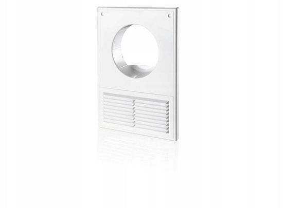 Picture of Kratka wentylacyjna z siatk 250x180mm i wejciem okrgym fi 125mm biaa MW125AKU