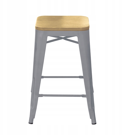 Изображение Krzeso barowe hoker, wysokie, srebrne loft