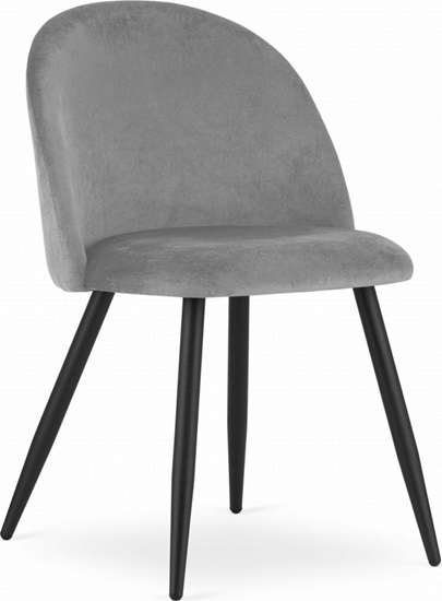 Picture of Krzeso BELLO - aksamit jasnoszare / nogi czarne x 1