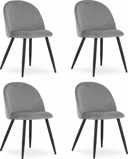 Picture of Krzeso BELLO - aksamit jasnoszare / nogi czarne x 4