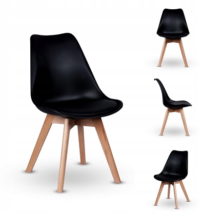 Attēls no Krzeso Nowoczesne Wygodne DREWNIANE NOGI Czarne