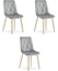Picture of Krzeso tapicerowane welurowe LIBRA jasnoszare do salonu kuchni x3