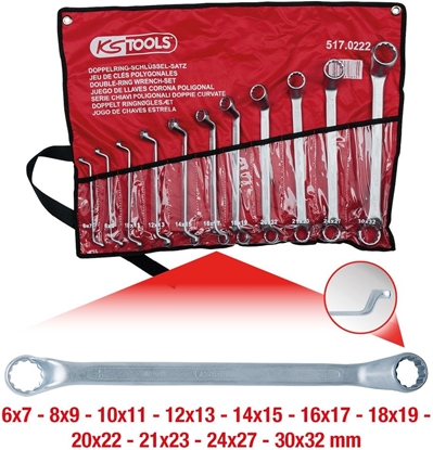 Picture of KS Tools KS Tools Double Ring Spanner-Set cranked, 11-pi. 6-32mm 517.0222