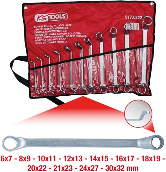 Picture of KS Tools KS Tools Double Ring Spanner-Set cranked, 11-pi. 6-32mm 517.0222