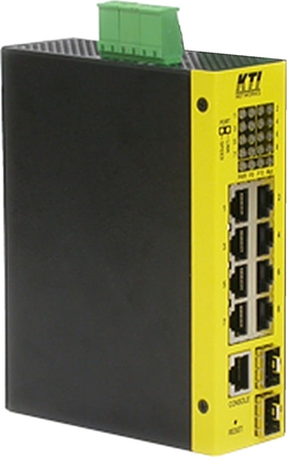 Picture of Kti Networks KTI KGS-1060 10-Port Industrial Gigabit Switch DIN Rail, 8x RJ45, 2x 100/1000SFP