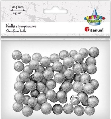 Изображение Kulki styropianowe 15mm 65szt srebrne