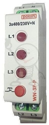 Изображение Lampka moduowa 3-fazowa czerwona 10-250V AC przycisk TEST WN-3F-P