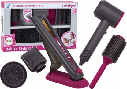 Picture of LeanToys Zestaw Fryzjerski Suszarka Prostownica Szczotka Kocówki Wymienne