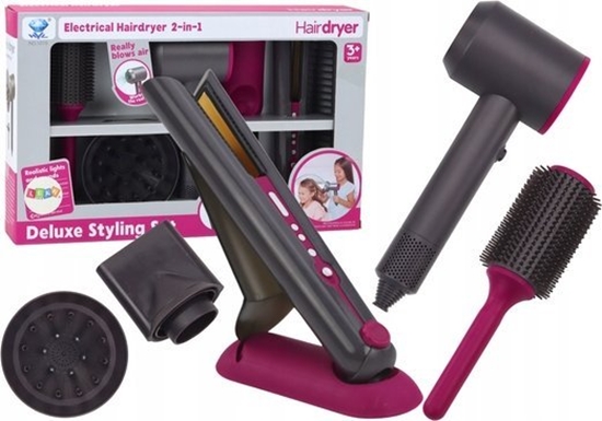 Picture of LeanToys Zestaw Fryzjerski Suszarka Prostownica Szczotka Kocówki Wymienne