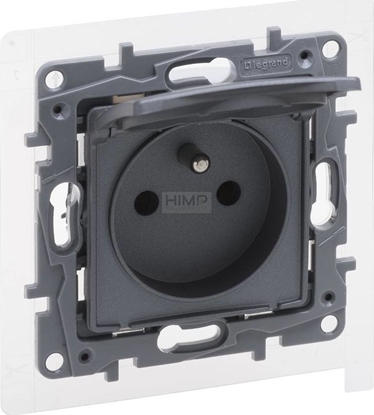 Изображение Legrand Niloe Selection Gniazdo 2p+z IP44 16A 250V z przeson, zaciski rubowe stal 762337