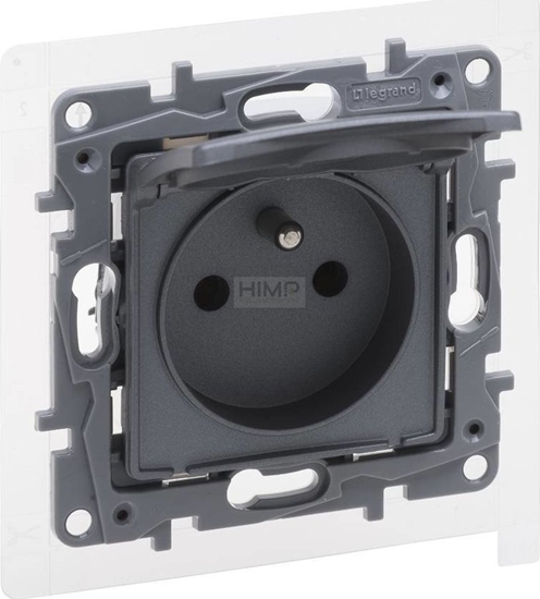 Изображение Legrand Niloe Selection Gniazdo 2p+z IP44 16A 250V z przeson, zaciski rubowe stal 762337