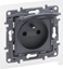 Attēls no Legrand Niloe Selection Gniazdo 2p+z IP44 16A 250V z przeson, zaciski rubowe stal 762337