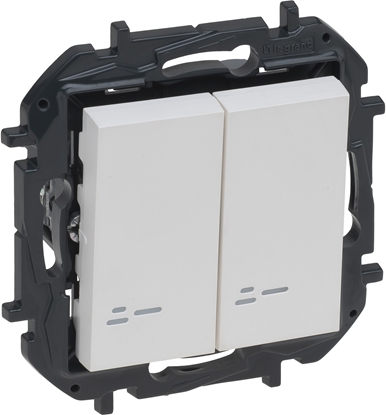 Изображение Legrand Niloe Step Podwójny wcznik schodowy z podwietleniem biay 10A - 863118B