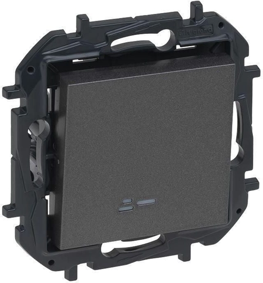 Picture of Legrand Step cznik jednobiegunowy podwietlany 10A kolor stalowy 863411B