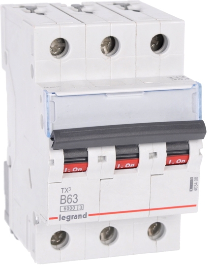 Picture of Legrand Wycznik nadprdowy S303 B63 TX3 63A 6kA 403408