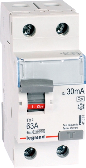 Picture of Legrand Wycznik rónicowo-prdowy 2P 63A 0,03A typ A P302 TX3 (411561)