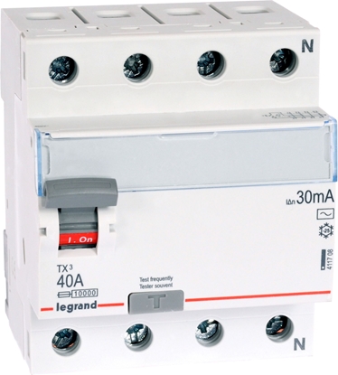 Изображение Legrand Wycznik rónicowoprdowy 4P 40A 0,03A typ AC P304 - 411708