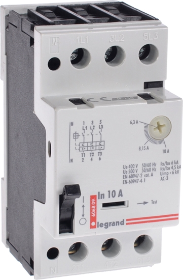Picture of Legrand Wycznik silnikowy 3P 4kW 6,3-10A M 250 10 606809