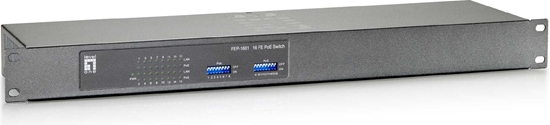 Изображение Level One LevelOne FEP-1601 tīkla pārslēgs Fast Ethernet (10/100) Power over Ethernet (PoE) Pelēks, Metālisks