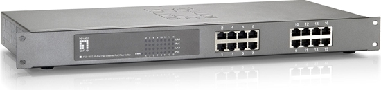 Picture of Level One LevelOne FEP-1612 tīkla pārslēgs Nepārvaldīts Fast Ethernet (10/100) Power over Ethernet (PoE) Pelēks
