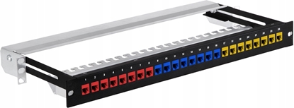 Picture of Lexi-NET 19" modulární stínný patch panel LEXI-Net 24port, erný, výsuvný