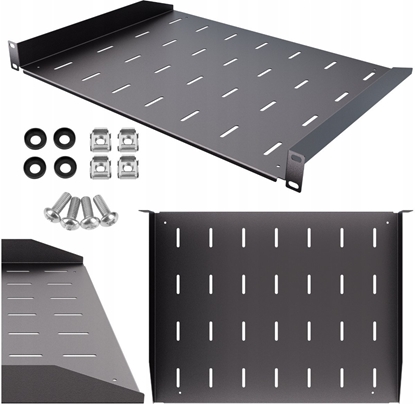 Picture of Lexi-NET LEXI-Net 19" póka z perforacj 1U/350mm nono 15kg czarny