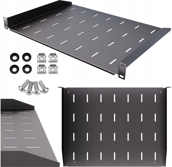 Picture of Lexi-NET LEXI-Net 19" póka z perforacj 1U/350mm nono 15kg czarny