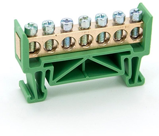Picture of Listwa zaciskowa 7 - torowa mostek 7P zielona LZ-7G