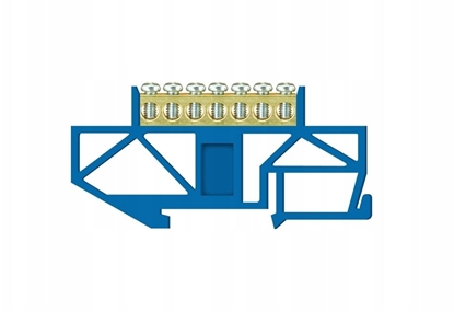Attēls no Listwa zaciskowa wysoka na szyn 7-torowa niebieska TH35 E.4044
