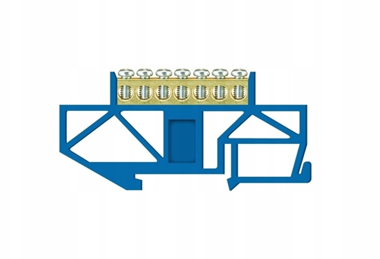 Picture of Listwa zaciskowa wysoka na szyn 7-torowa niebieska TH35 E.4044