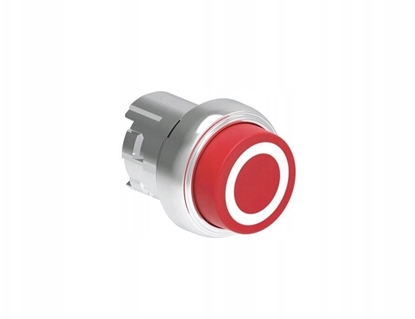 Attēls no Lovato Electric Metalowy przycisk fi22mm wystajcy samoczynny powrót z symbolem 0 czerwony LPSB2104