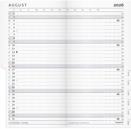 Изображение Mayland-Burde Index Planner kalendarz miesiczny REFILL 2026