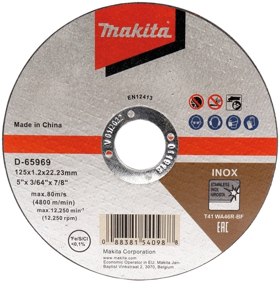 Изображение Makita D-65969 cutting disk 125x1,0mm INOX