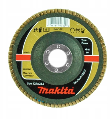 Изображение Makita MAKITA CIERNICA LISTKOWA ZIRKON 125x22,23mm P 60 METAL, STAL NIERDZEWNA