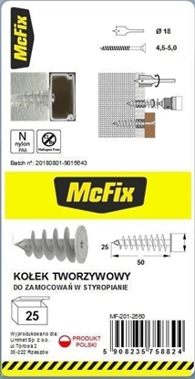 Attēls no MCFIX DYBEL DO MOCOWANIA W IZOLACJI 25*50MM NYLON
