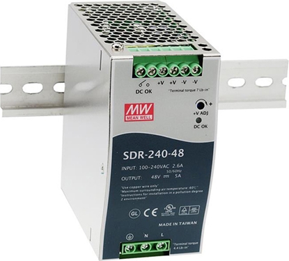 Picture of Mean Well SDR-240-48 Hutschienennetzteil 240W 48V DC