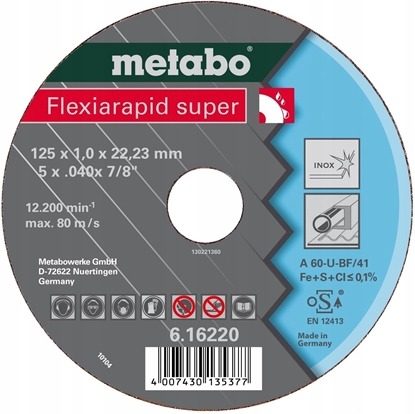 Picture of Metabo Flexiarapid super 180x1,6 x22,23 Inox