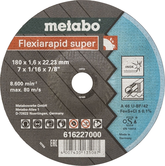 Picture of Metabo Flexiarapid super 180x1,6 x22,23 Inox