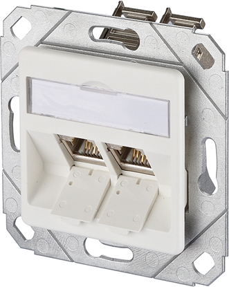 Picture of Metz Connect E-DAT modul 2 port flush mounted trunking installation Cat.6A, pure white