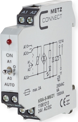 Picture of Metz Connect KRA-S-M6/21, 1 Wechsler, 24 V AC/DC