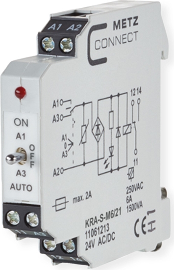 Picture of Metz Connect KRA-S-M6/21, 1 Wechsler, 24 V AC/DC